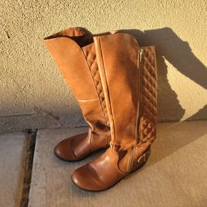Fashion thigh high zip down boots